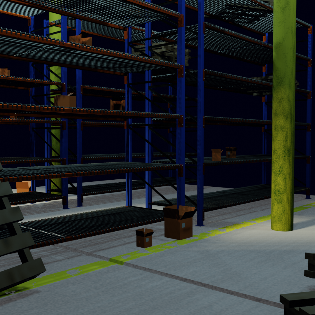 Close up of the warehouse alley..