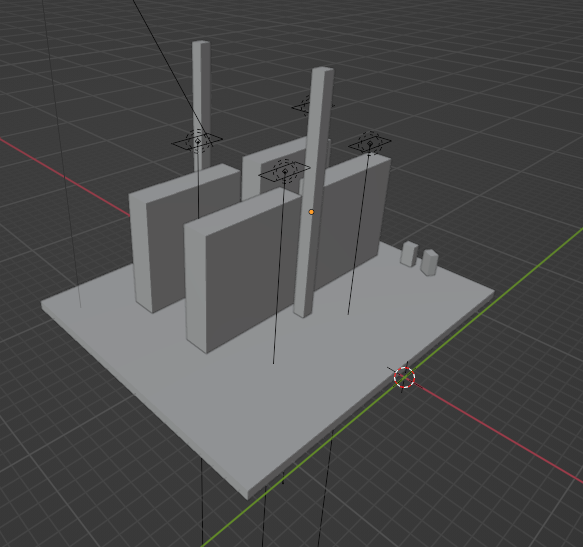 A bunch of gray boxes.